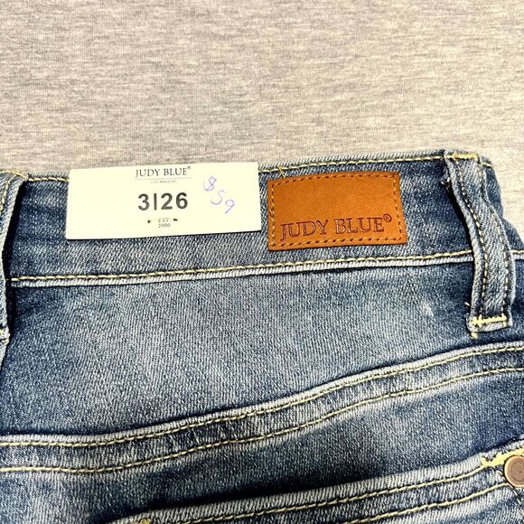 Judy Blue Skinny Fit High Waisted Jeans 3/26 Dark Blue Faded Distressed Stretch - Picture 8 of 10